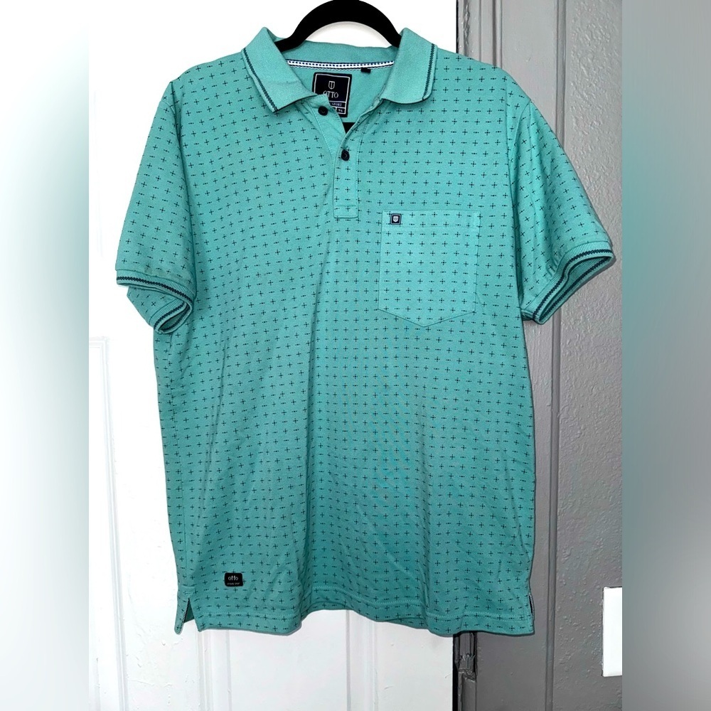 Otto Leisure Sport Polo Neck turquoise/blue men size XL